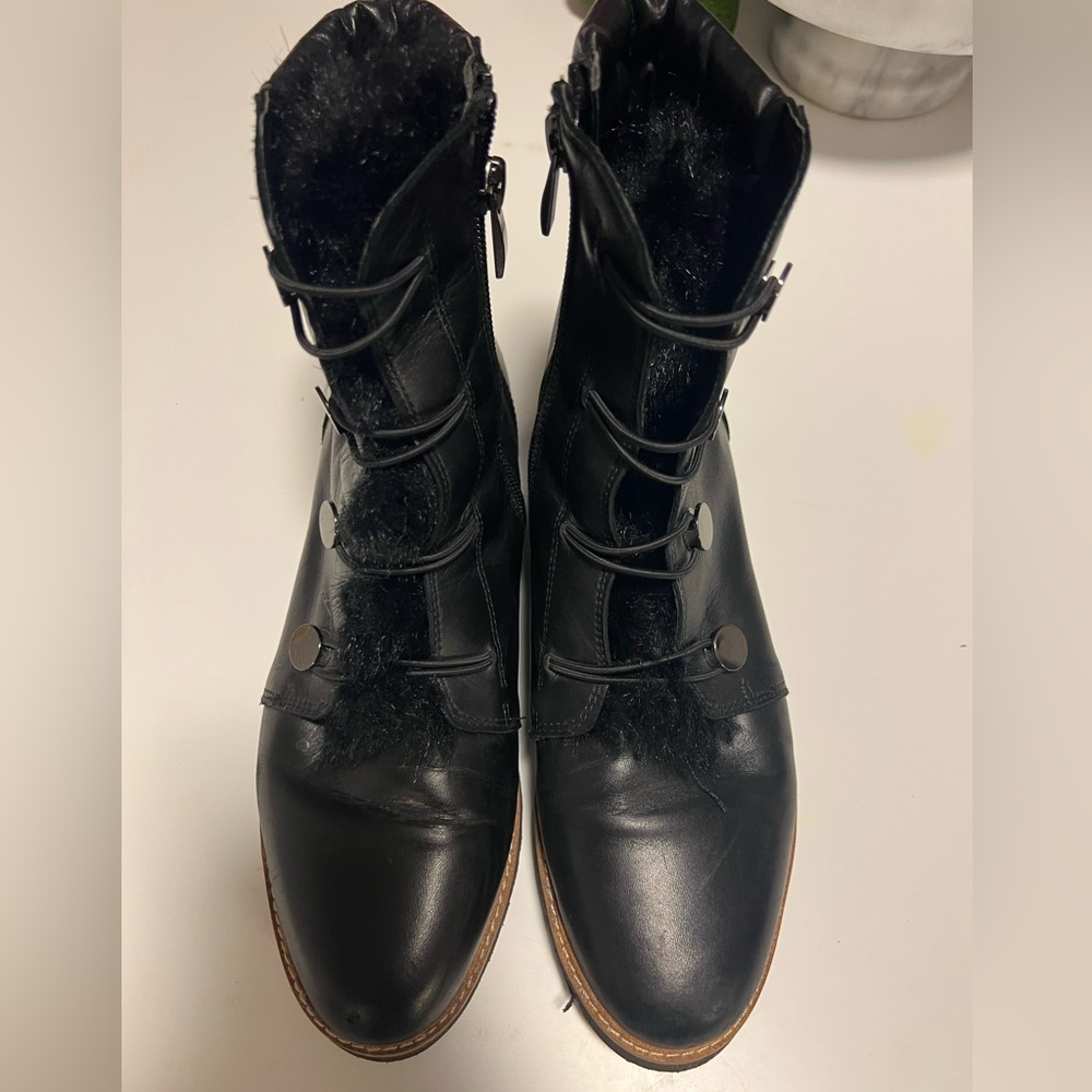 Franco Sarto Leather/Faux Fur Ankle Boots